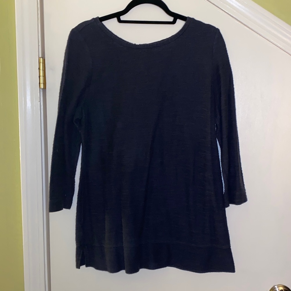 LOFT, size L navy blue zipper back sweater